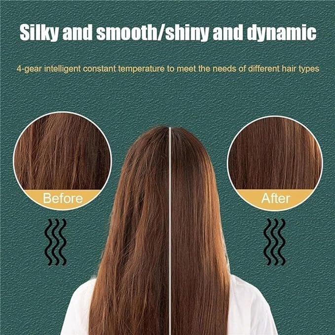 Hair Straight & curly comb brush with 5 Levels Heat
